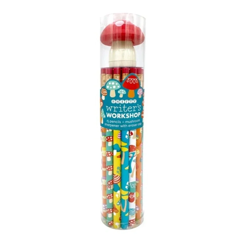 Snifty Writer's Workshop Mushroom 15 Pencil Set with Sharpener and Eraser Cap